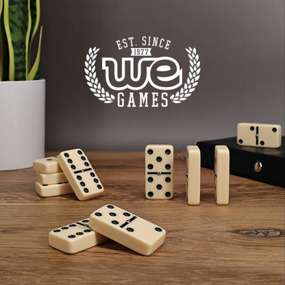 Double Six Dominoes with Spinners - Ivory Tiles, Club Size