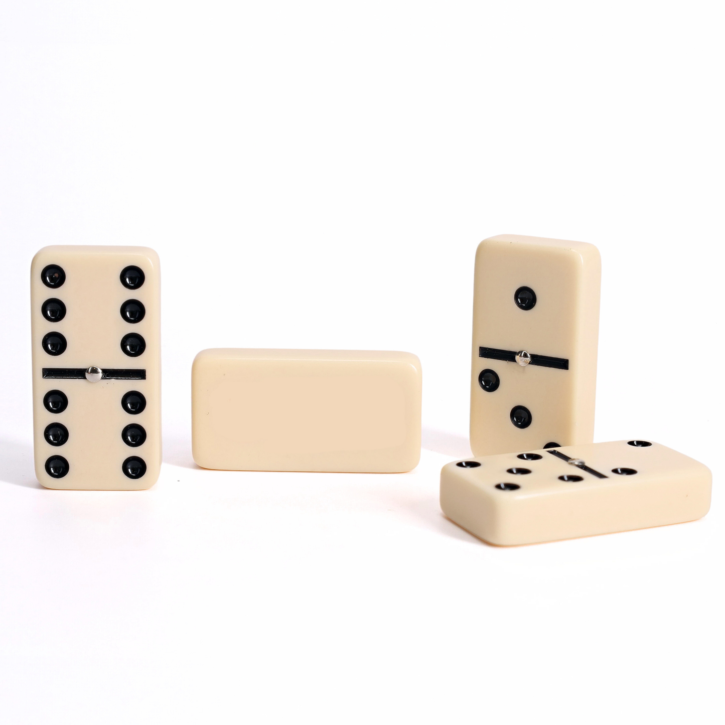 Double Six Dominoes with Spinners - Ivory Tiles, Club Size
