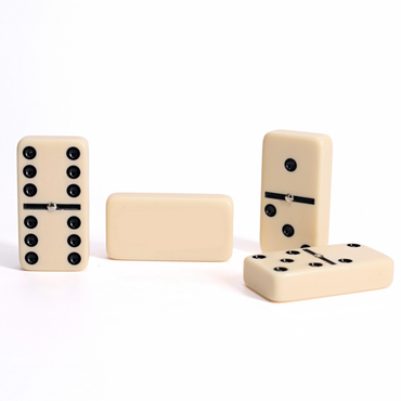 Double Six Dominoes with Spinners - Ivory Tiles, Club Size