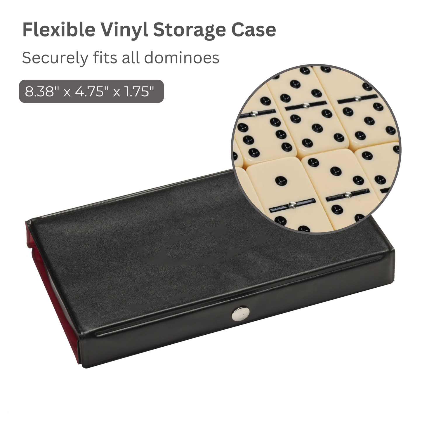Double Six Dominoes with Spinners - Ivory Tiles, Club Size
