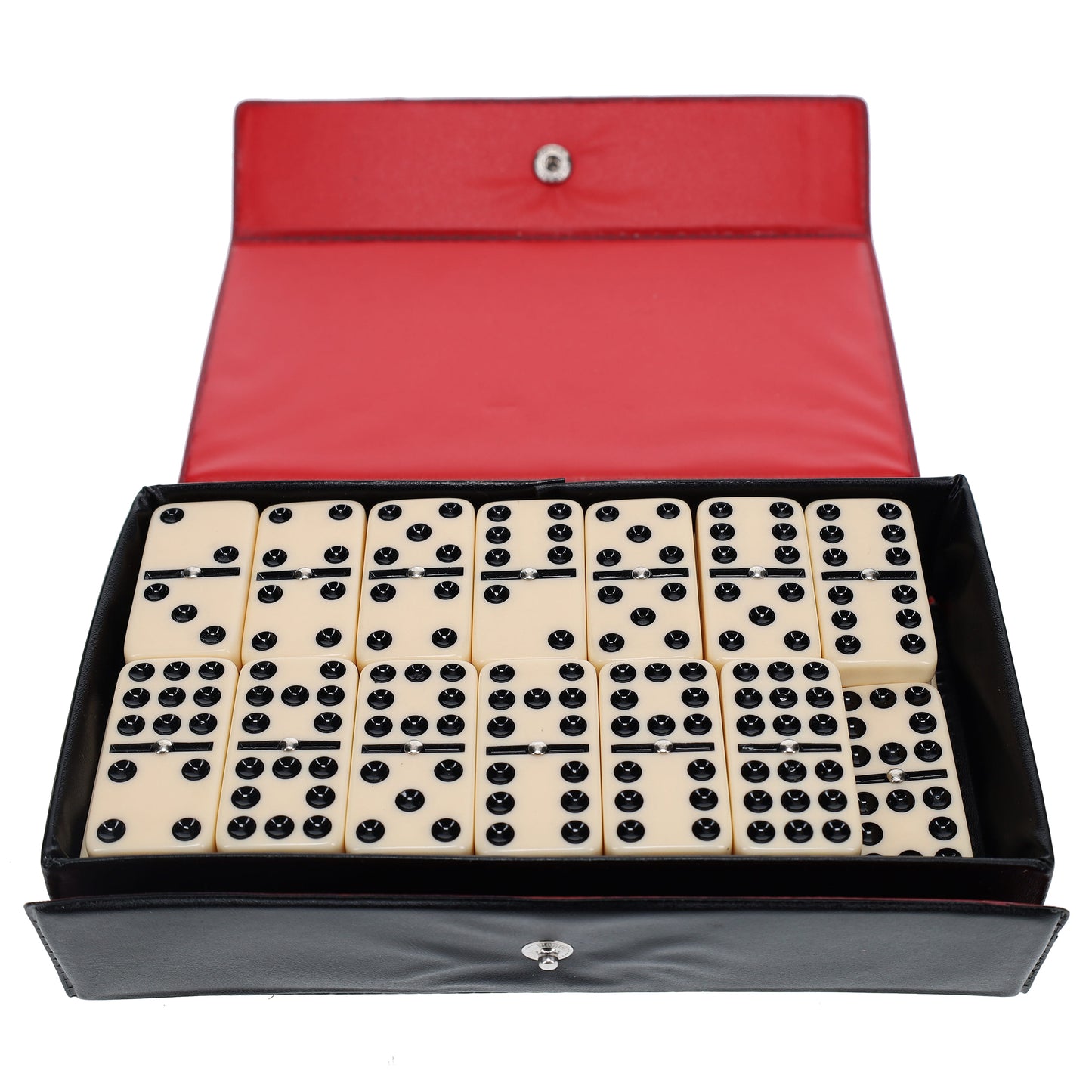 WE Games Double Nine Dominoes With Spinners - Ivory Tiles, Thick Size