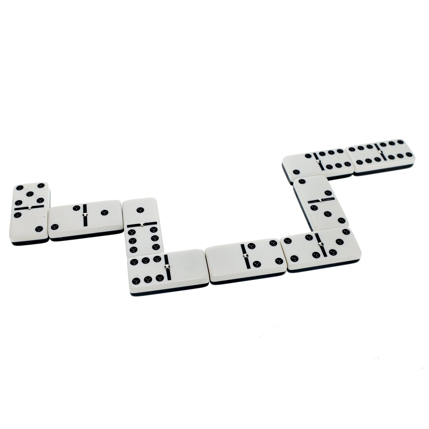 WE Games Two-Toned Black & White Double 6 Dominoes with Spinners - Club Size