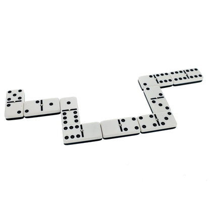 WE Games Two-Toned Black & White Double 6 Dominoes with Spinners - Club Size
