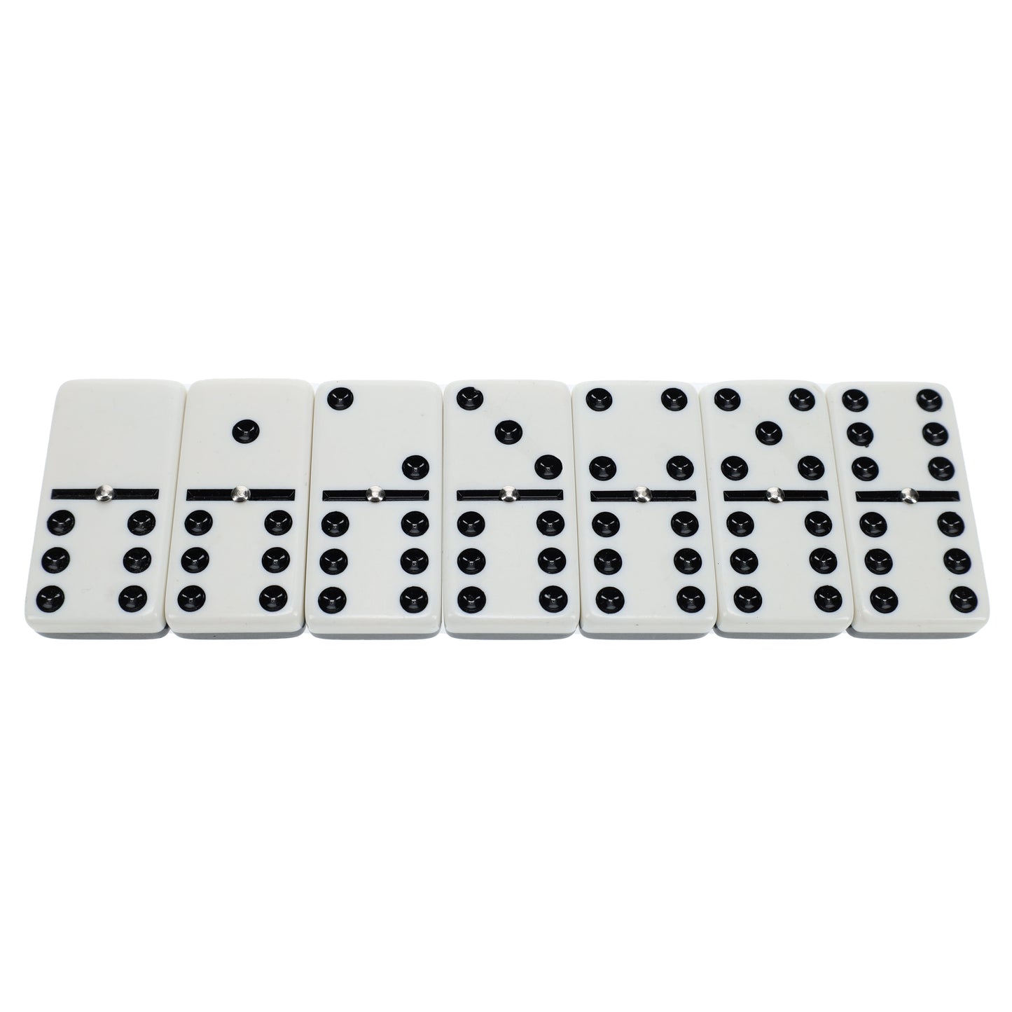 WE Games Two-Toned Black & White Double 6 Dominoes with Spinners - Club Size