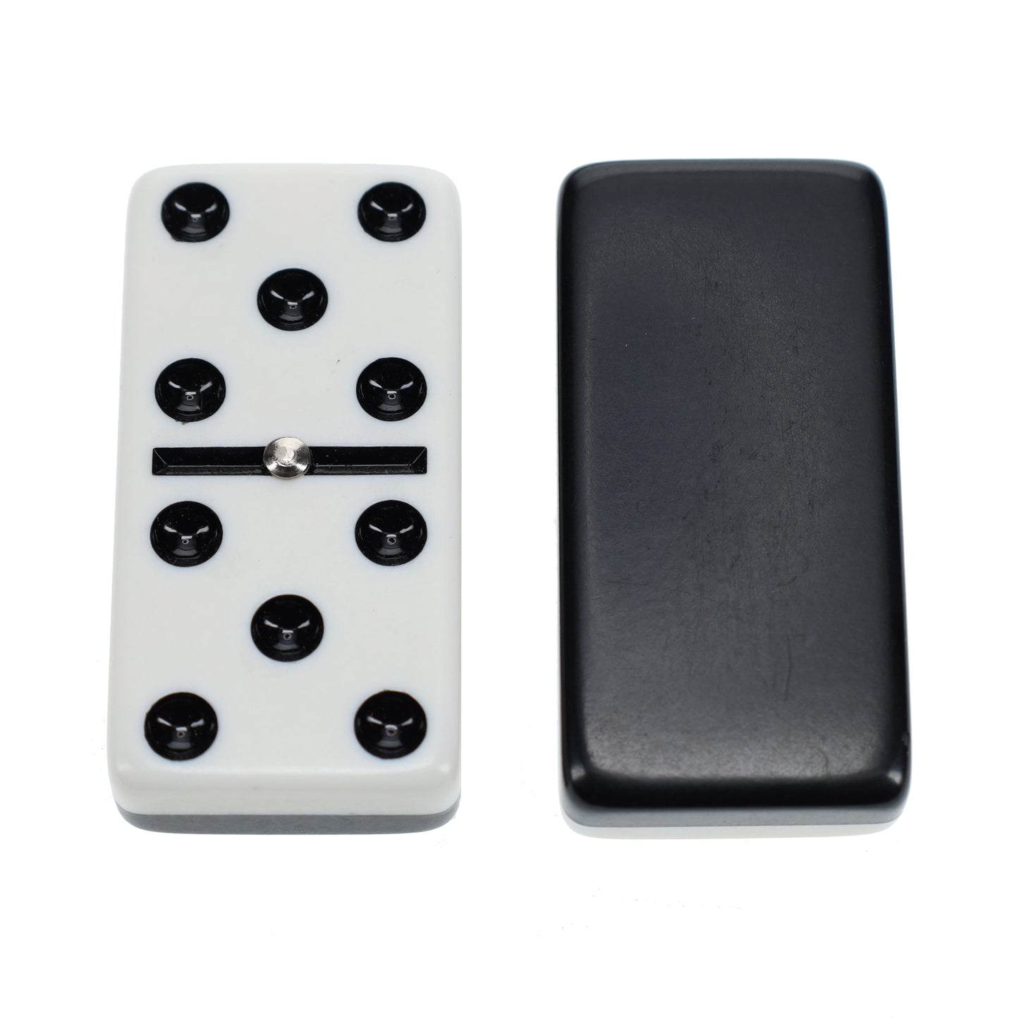 WE Games Two-Toned Black & White Double 6 Dominoes with Spinners - Club Size