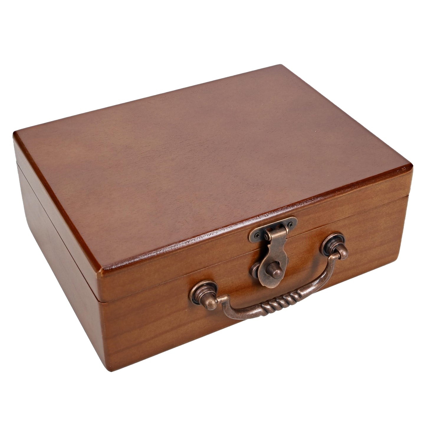 WE Games Double 6 Dominoes, Black & White Two-Toned with Spinners in Wooden Treasure Box