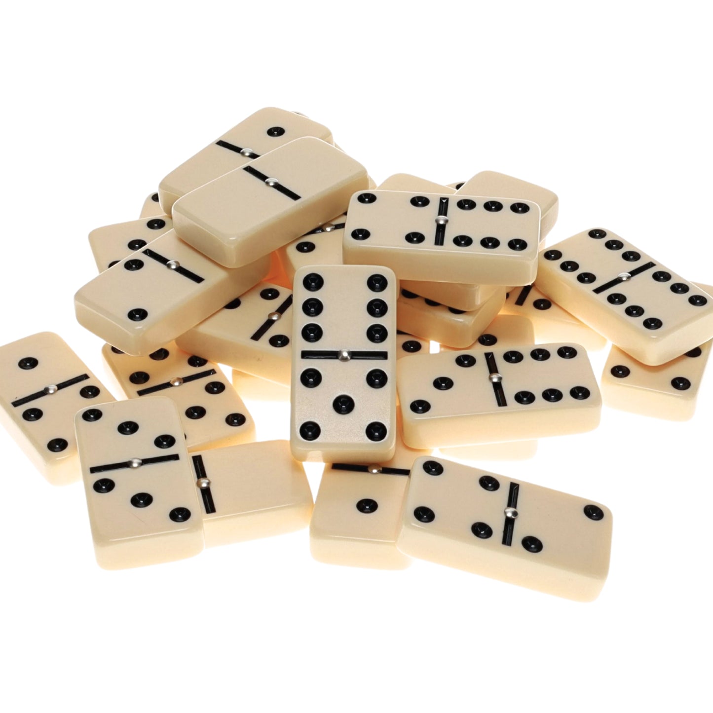 WE Games Double 6 Dominoes with Spinners in Black Stained Wooden Treasure Box