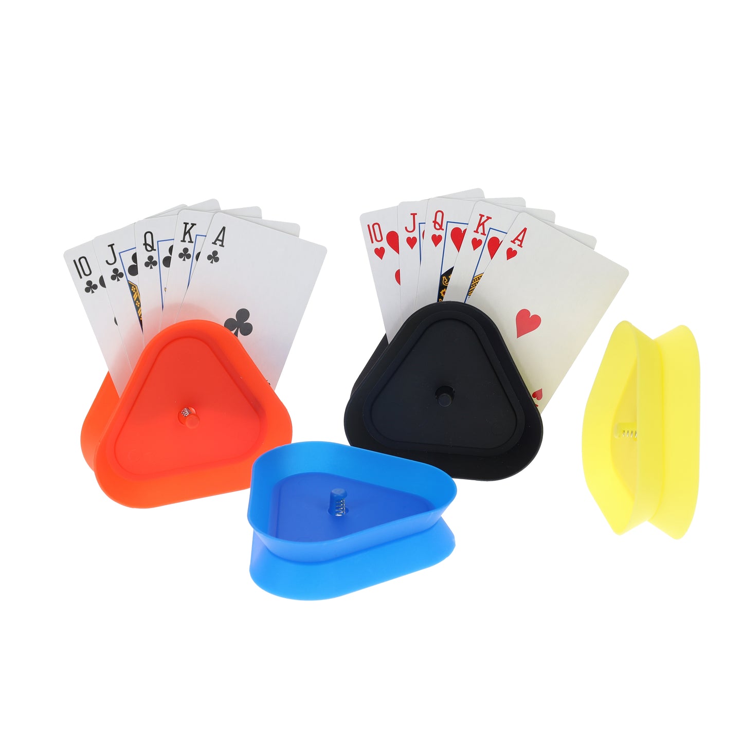 WE Games Plastic Assorted Colored Card Holders - Card Claws, 4 pack