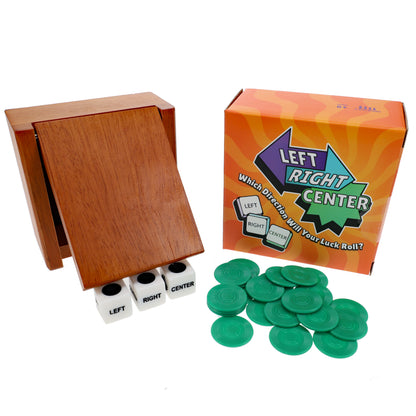 LRC - Left Right Center Dice Game in a Wooden Box