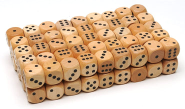 Wooden Mini Dice - 100 Bulk Pack