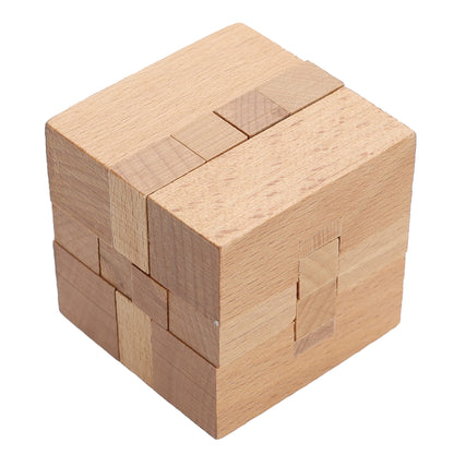 WE Games Solid Wood 3D Cube Puzzle