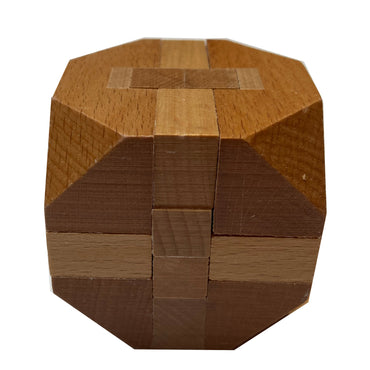 WE Games Solid Wood 3D Cube Puzzle with Slanted Corners