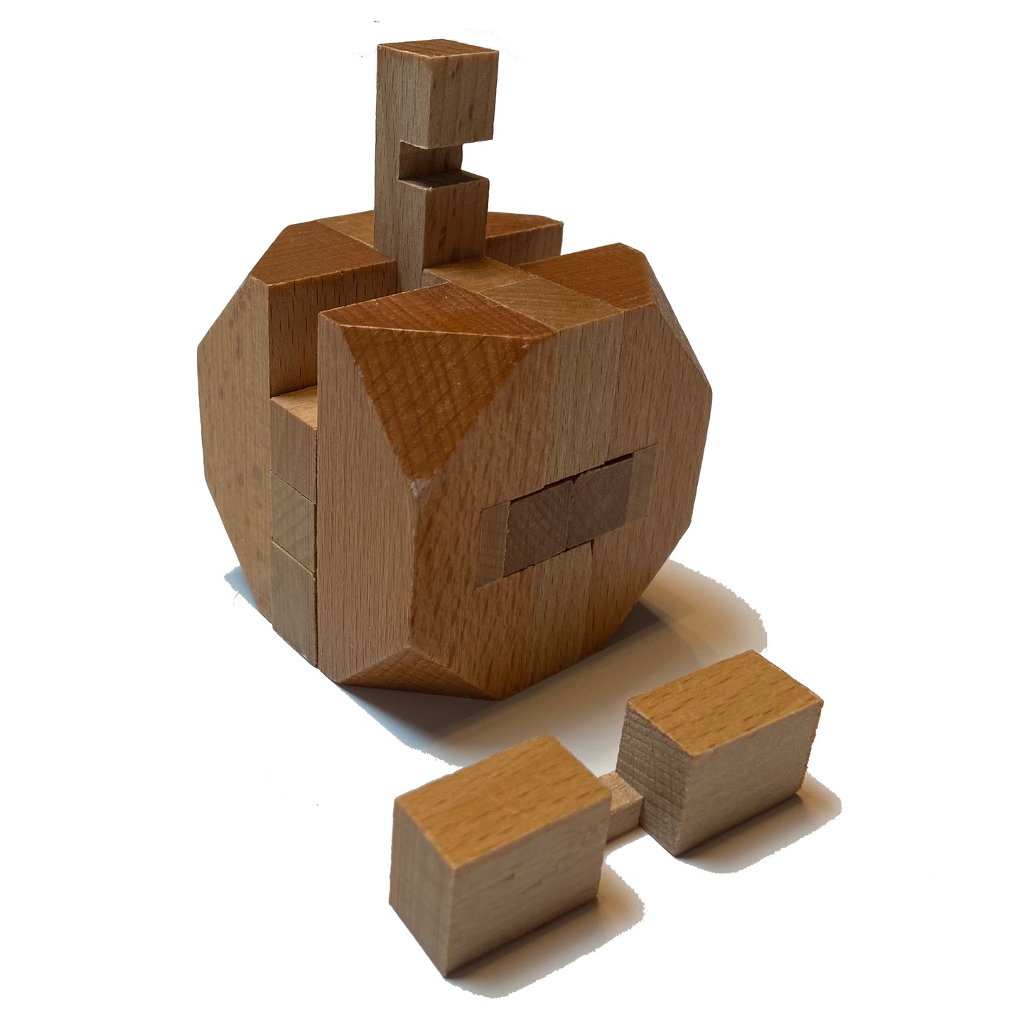 WE Games Solid Wood 3D Cube Puzzle with Slanted Corners