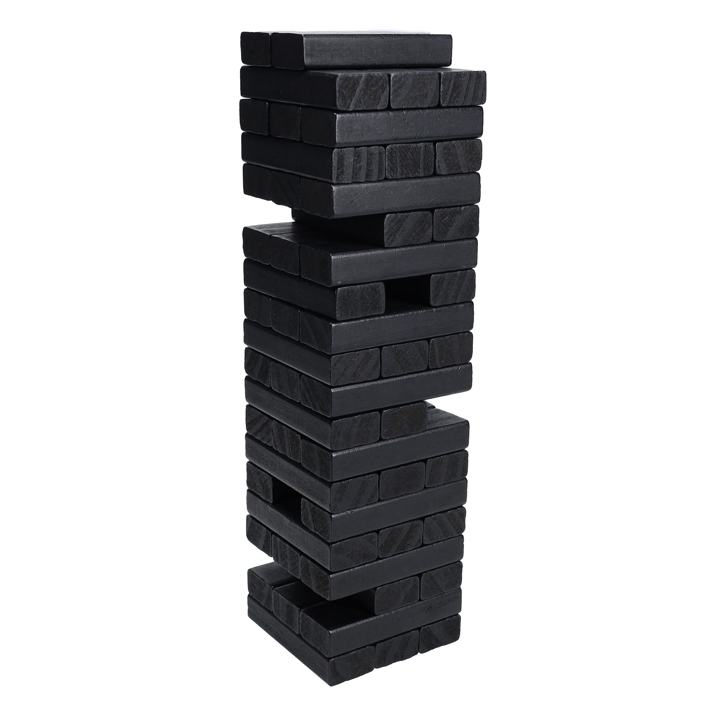 WE Games Black Wooden Blocks Stacking Tower Game with Black Wooden Box, 12 in.