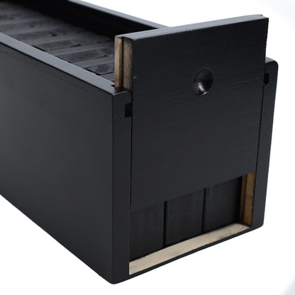 WE Games Black Wooden Blocks Stacking Tower Game with Black Wooden Box, 12 in.