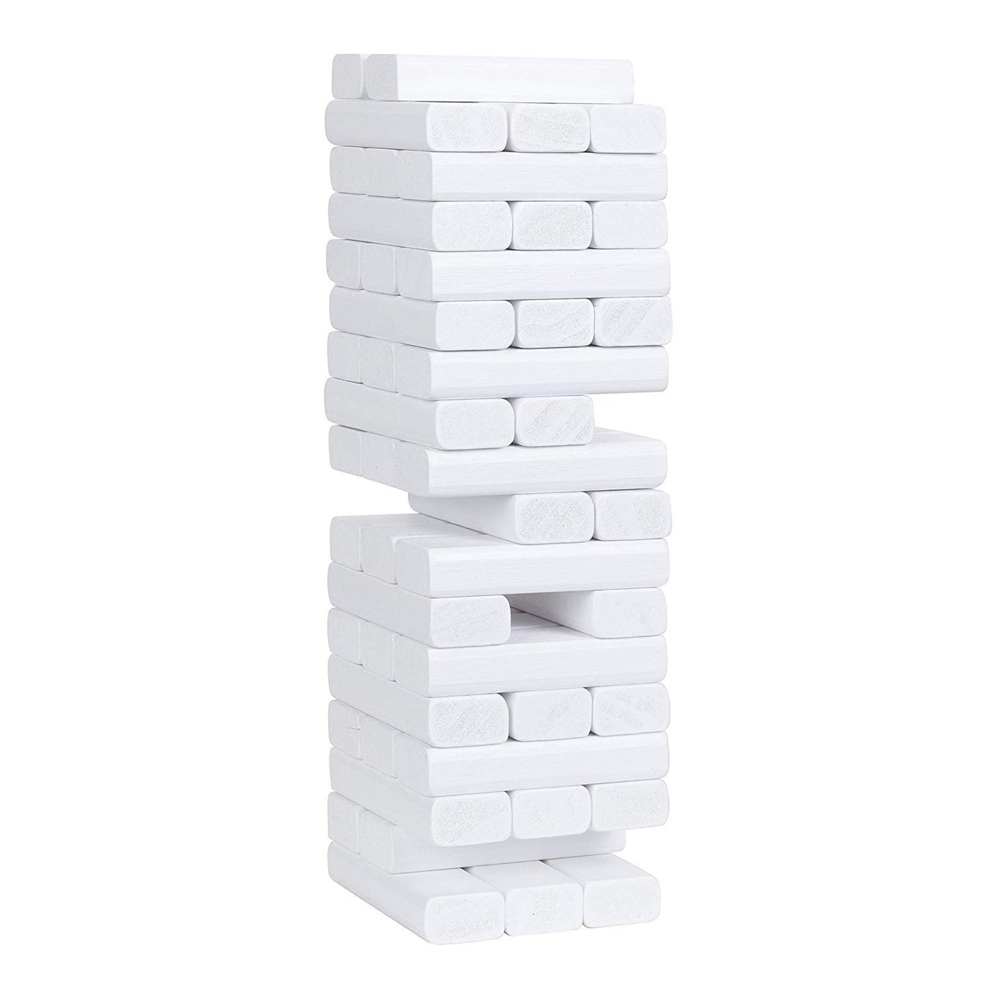 WE Games Wood Block Stacking Party Game That Tumbles Down when you play - Includes 12 in. Wooden Box and die