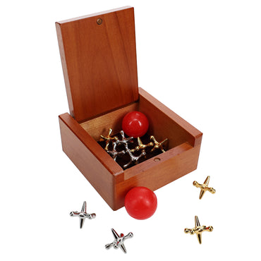 WE Games Old-Fashioned Metal Jacks in a Wooden Box