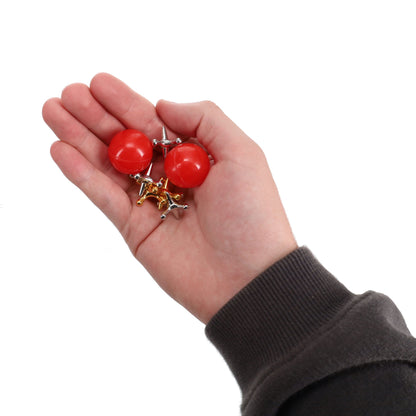 WE Games Old-Fashioned Metal Jacks in a Walnut Stain Wooden Box