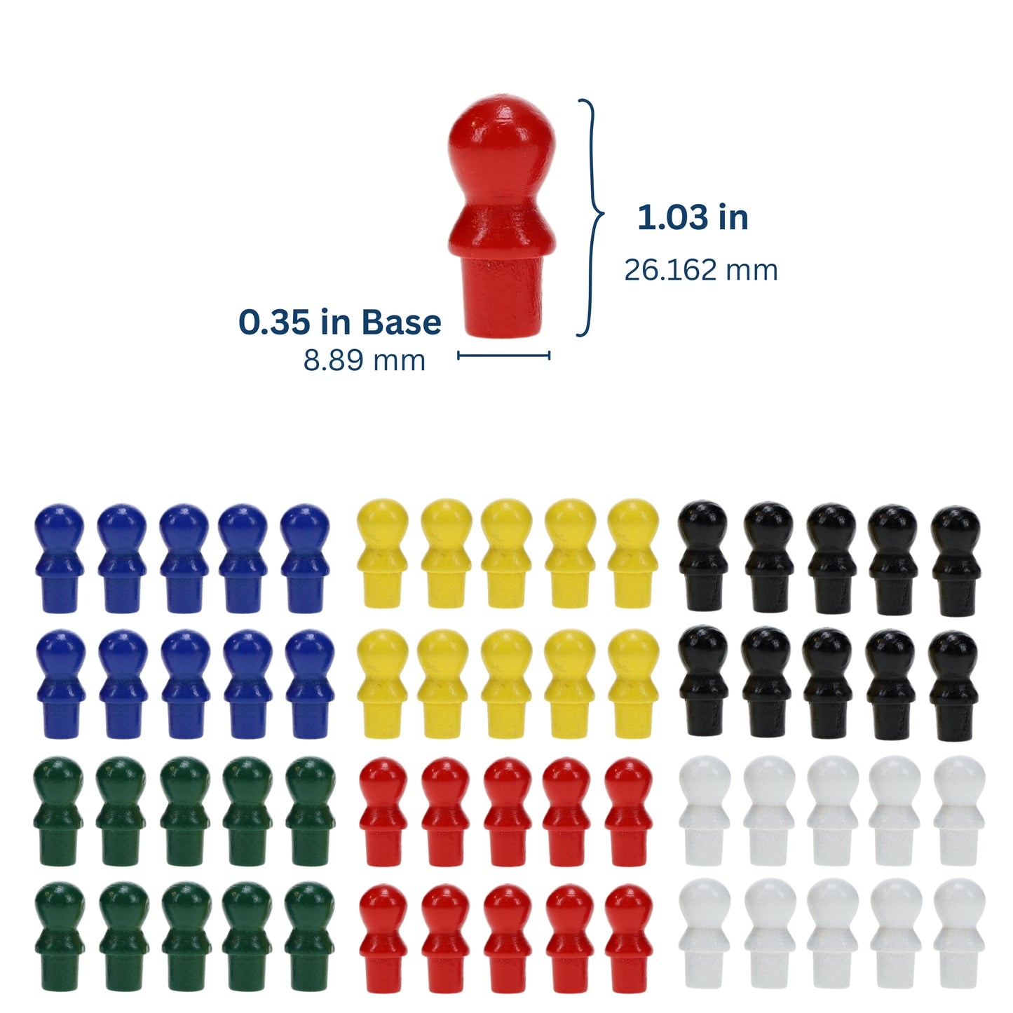 Replacement Wooden Pegs for Chinese Checkers - 1 inch