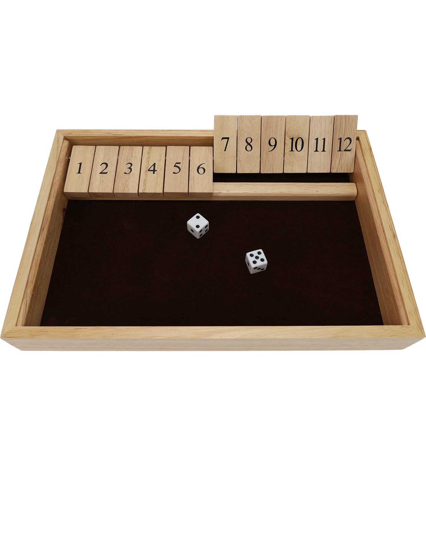 WE Games 12 Number Shut the Box Board Game, Natural Wood, 13.5 in.