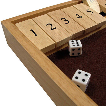 WE Games 12 Number Shut the Box Board Game, Natural Wood, 13.5 in.