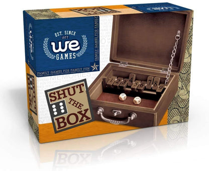 WE Games 9 Number Shut the Box Board Game in Wooden Box with Lid,  8.75 in.