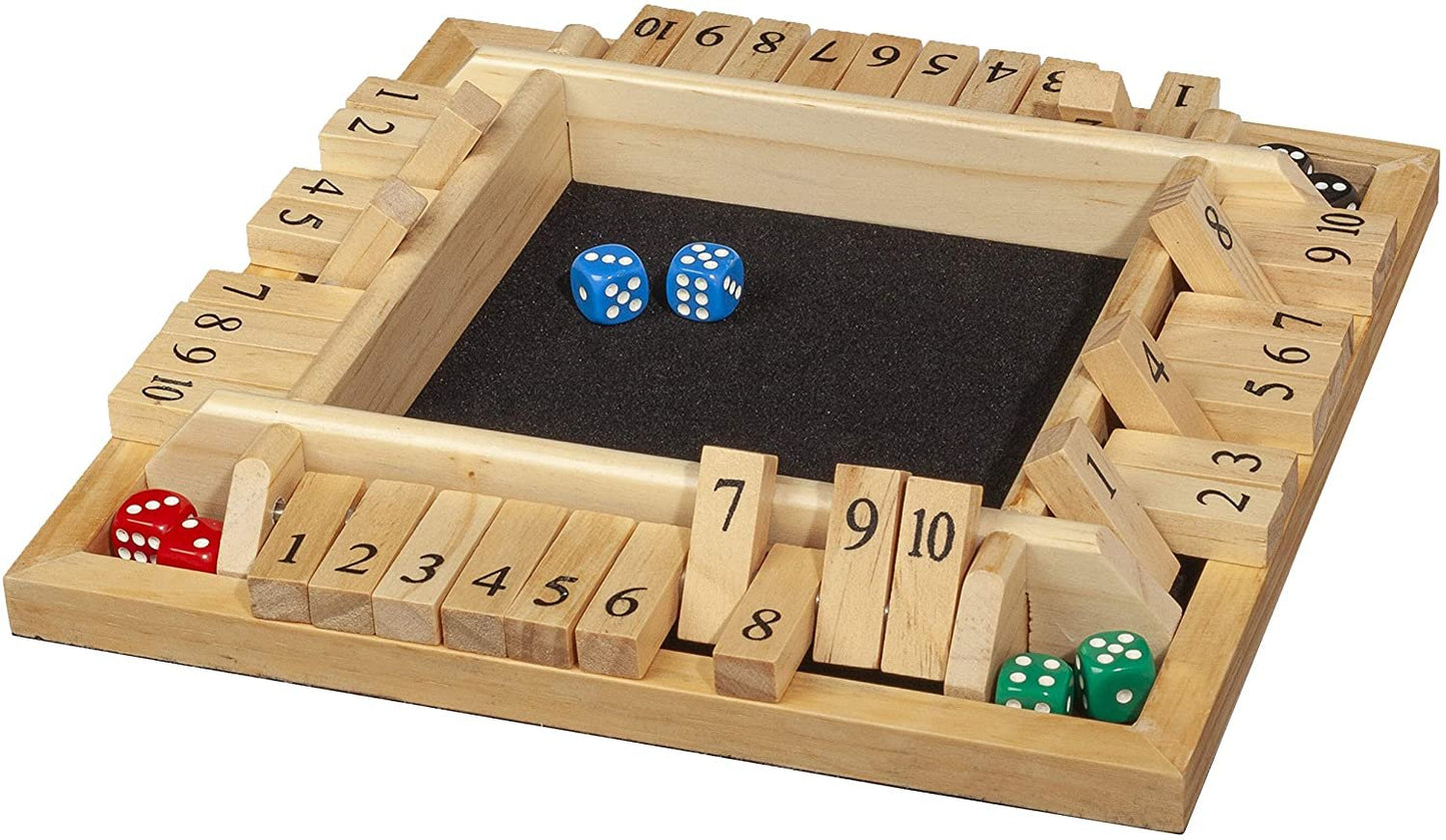 WE Games 4 Player Travel Shut The Box Board Game, 8.5 in.