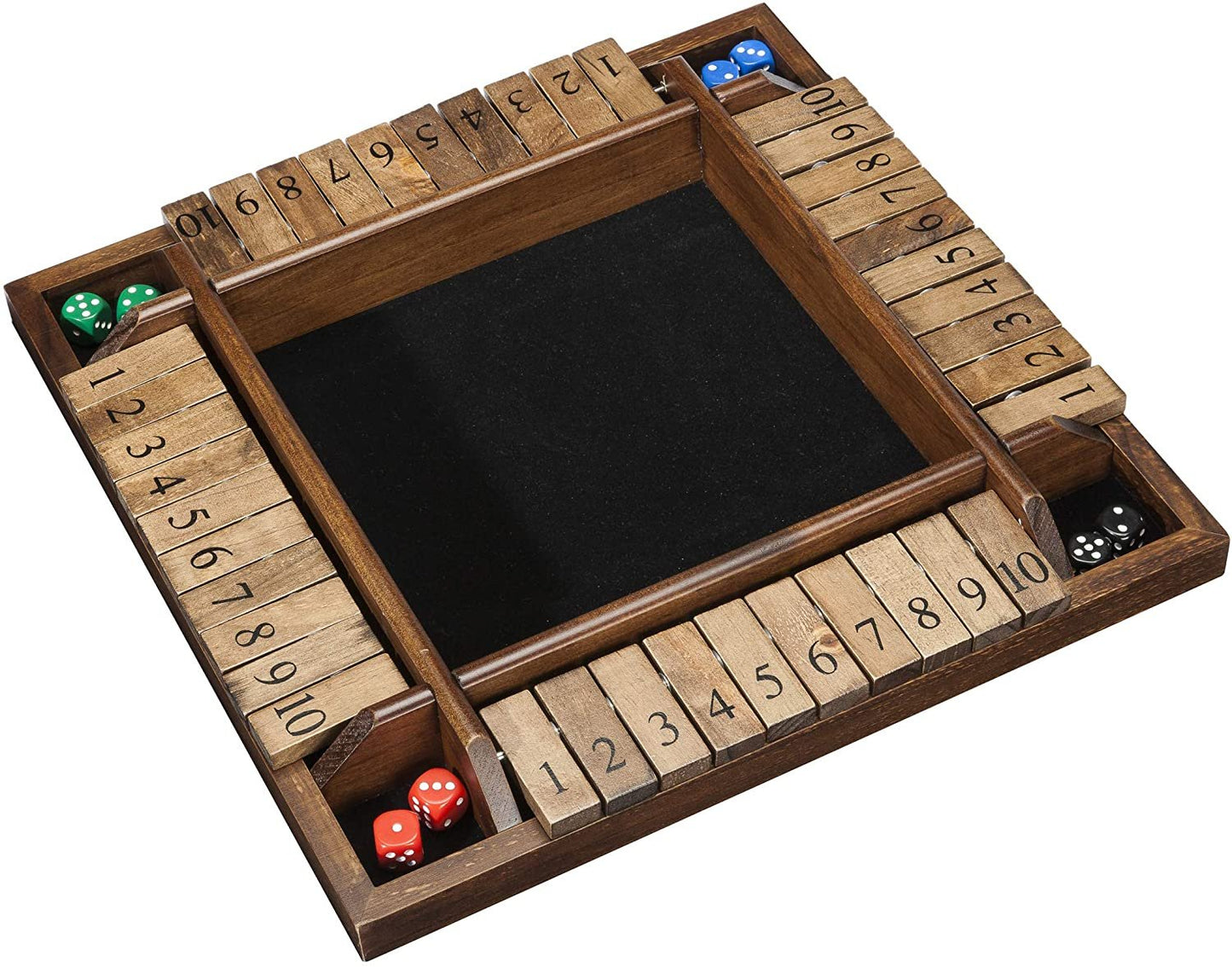 WE Games 4 Player Travel Shut The Box Board Game, 8.5 in.