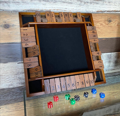 WE Games 4 Player Travel Shut The Box Board Game, 8.5 in.