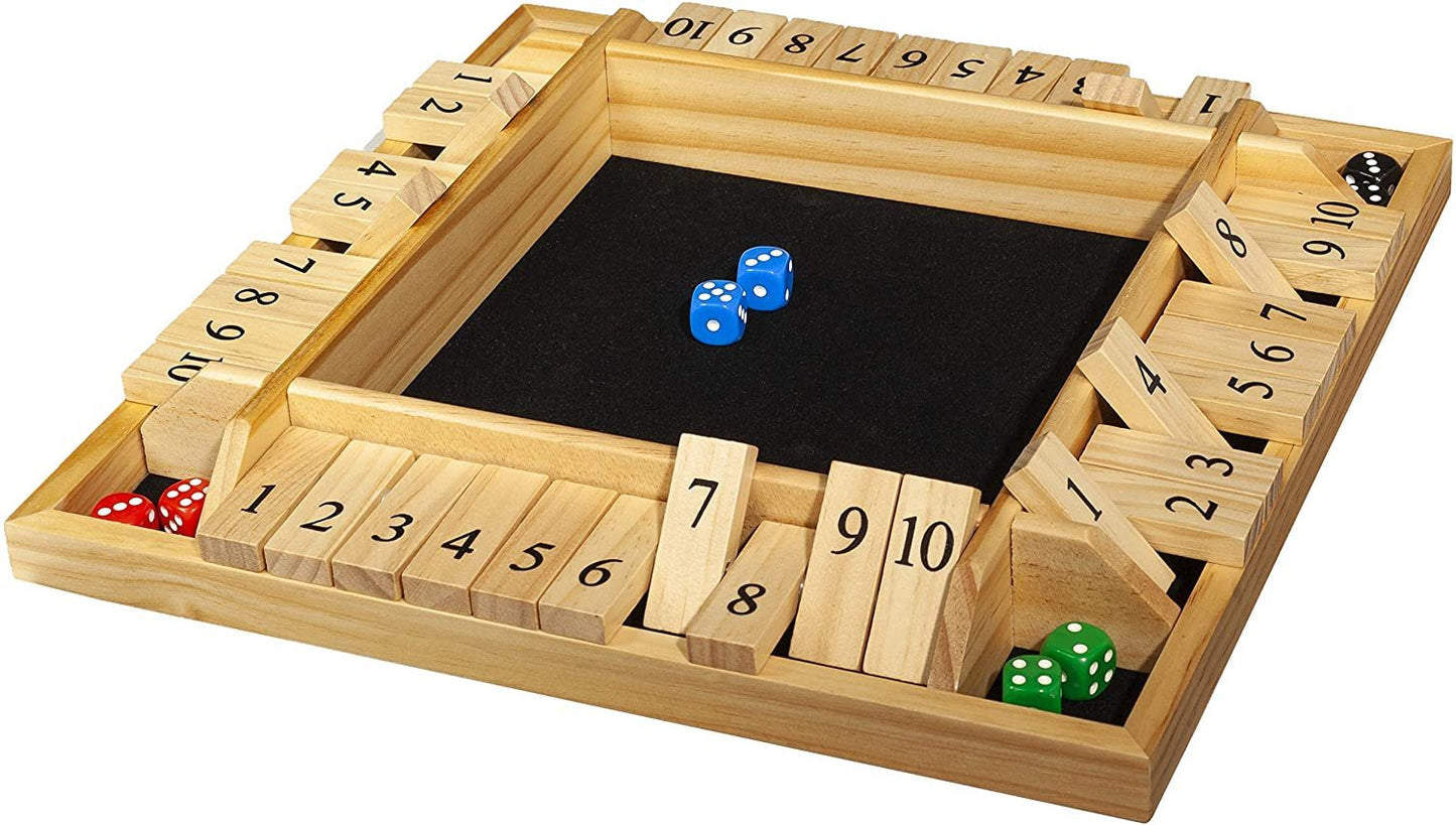 WE Games 4 Player Travel Shut The Box Board Game, 8.5 in.