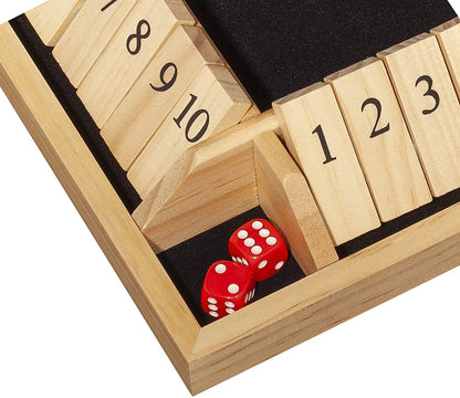 WE Games 4 Player Travel Shut The Box Board Game, 8.5 in.