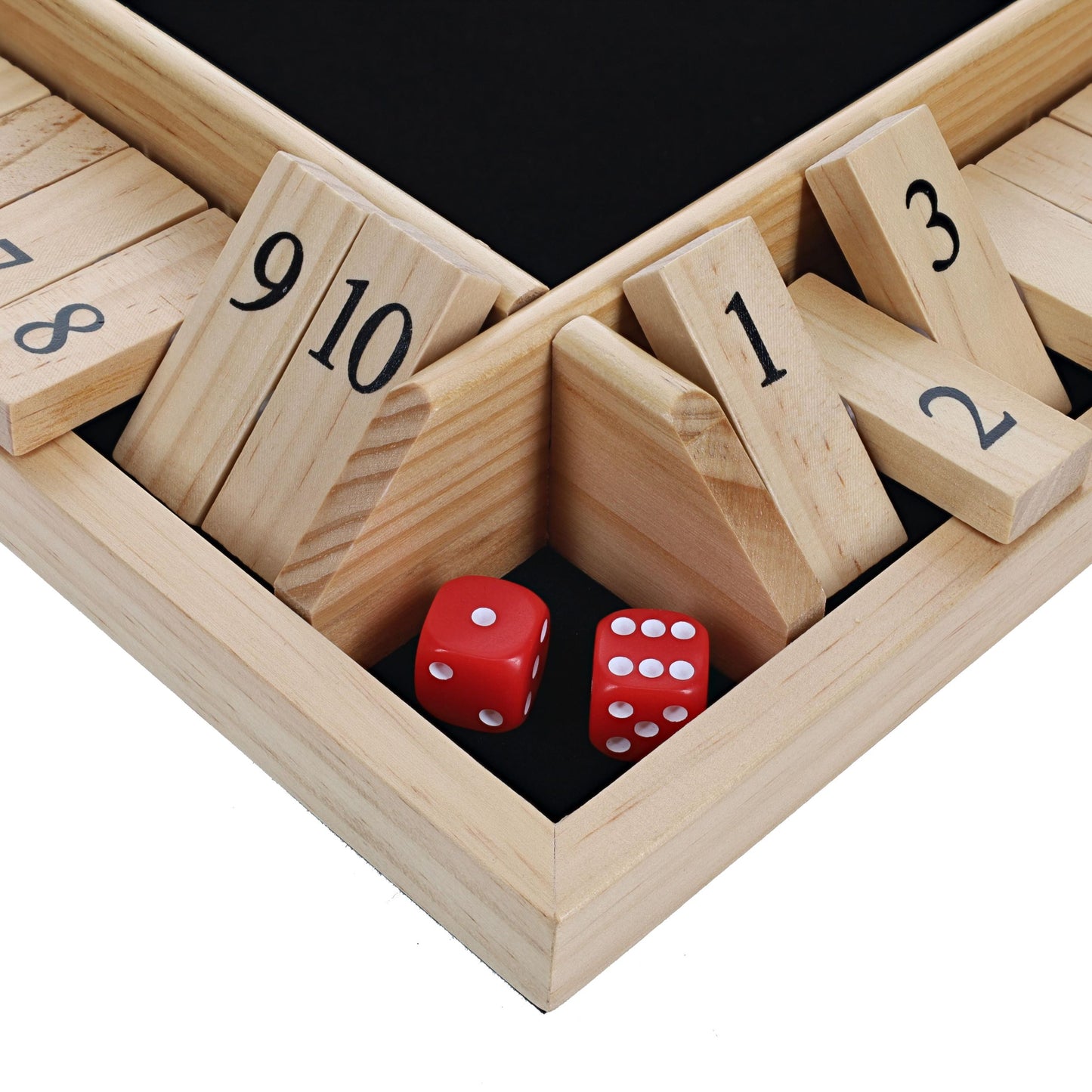 WE Games 4 Player 14 in. Shut The Box Board Game with Lid