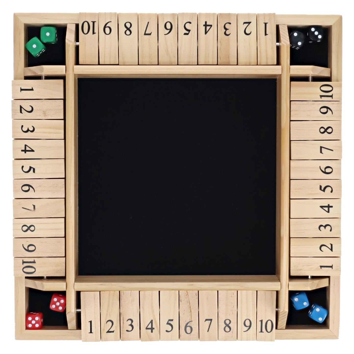 WE Games 4 Player 14 in. Shut The Box Board Game with Lid