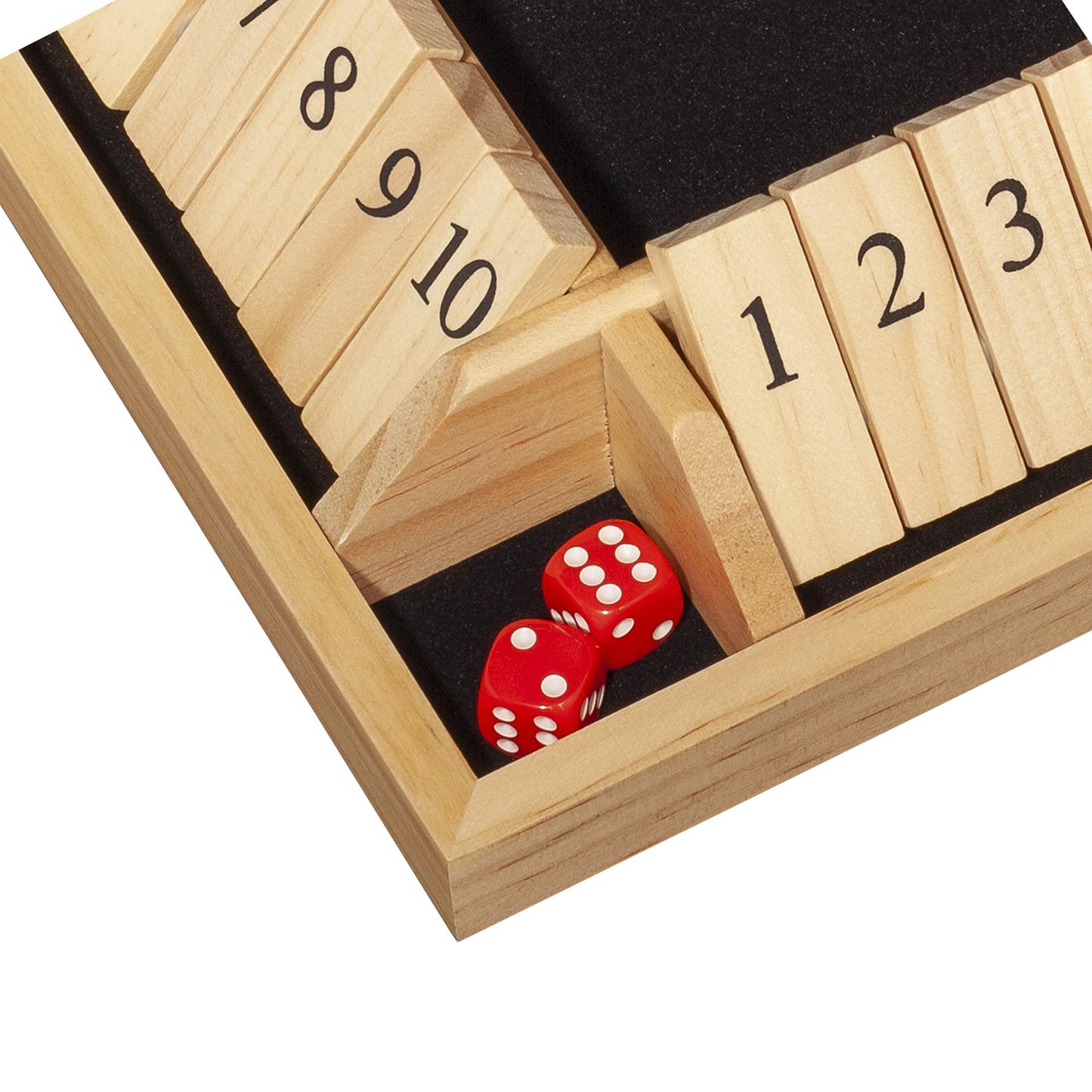 WE Games 4 Player 14 in. Shut The Box Board Game with Lid