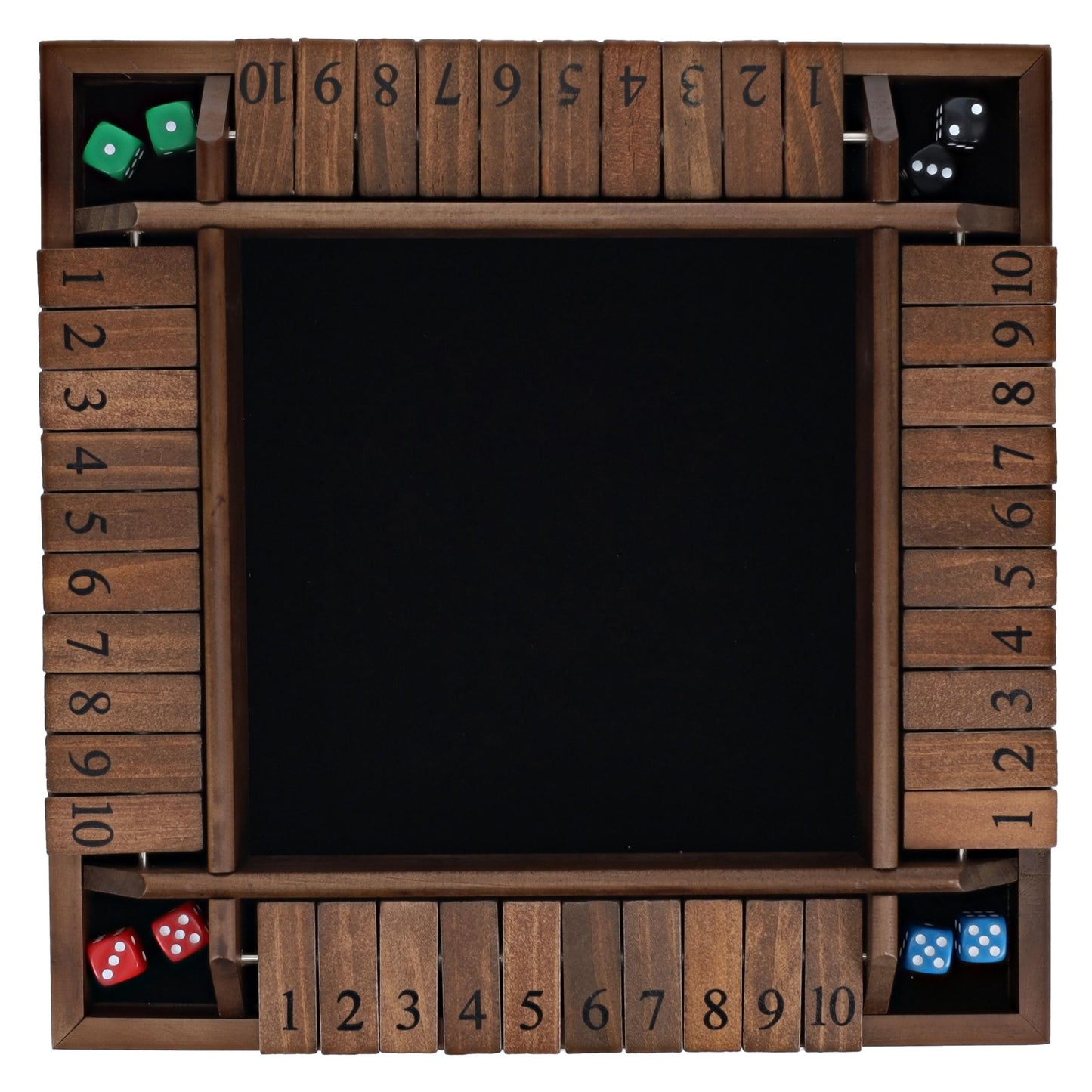 WE Games 4 Player 14 in. Shut The Box Board Game with Lid