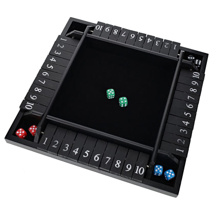 WE Games 4 Player 14 in. Shut The Box Board Game with Lid