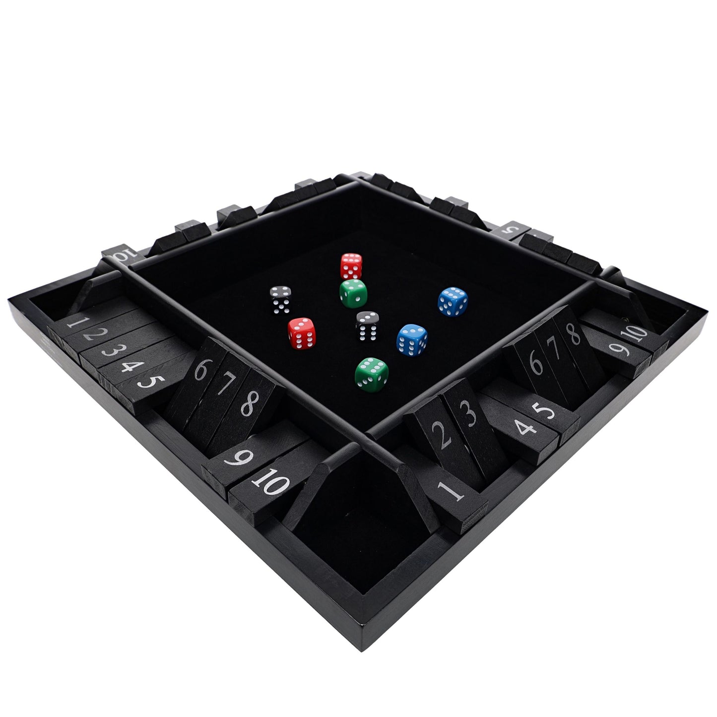 WE Games 4 Player 14 in. Shut The Box Board Game with Lid