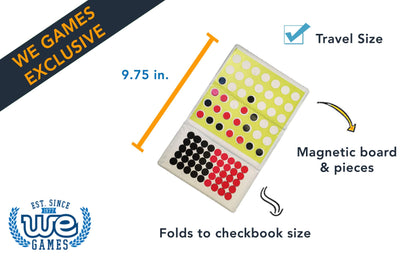 WE Games Travel Size Magnetic 4-in-a-Row Game Trifold