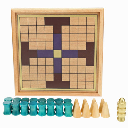 WE Games King's Table Wooden Board Game, Tablut Viking Strategy Game