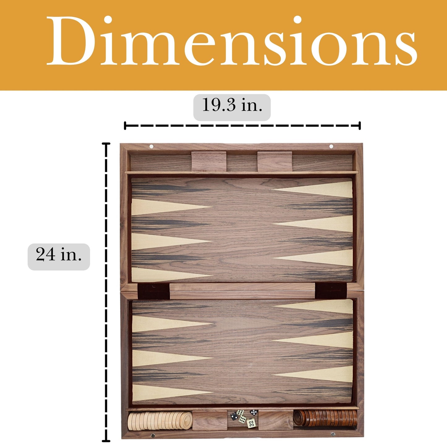 Wood Inlay Backgammon Set in Beachwood