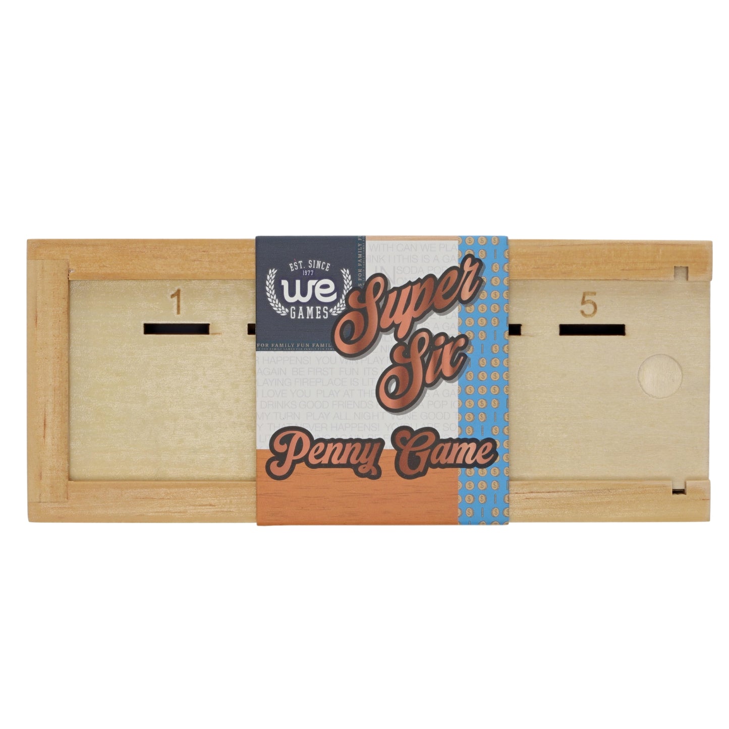 WE Games Wooden Super Six Penny Game - A Luck & Strategy Coin Game with Dice