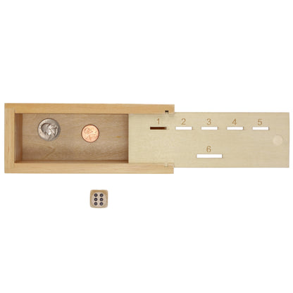 WE Games Wooden Super Six Penny Game - A Luck & Strategy Coin Game with Dice