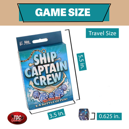 Ship Captain Crew Dice Game, Great for Party Favors, Family Games, Stocking Stuffer, Travel Games, and Camping Games, Dice Games for Adults, Fun Games for Family Game Night