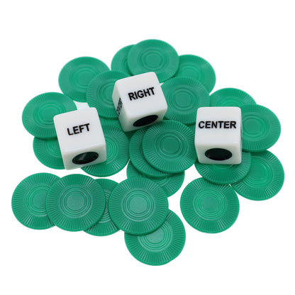 LRC - Left Right Center Dice Game in a Wooden Box