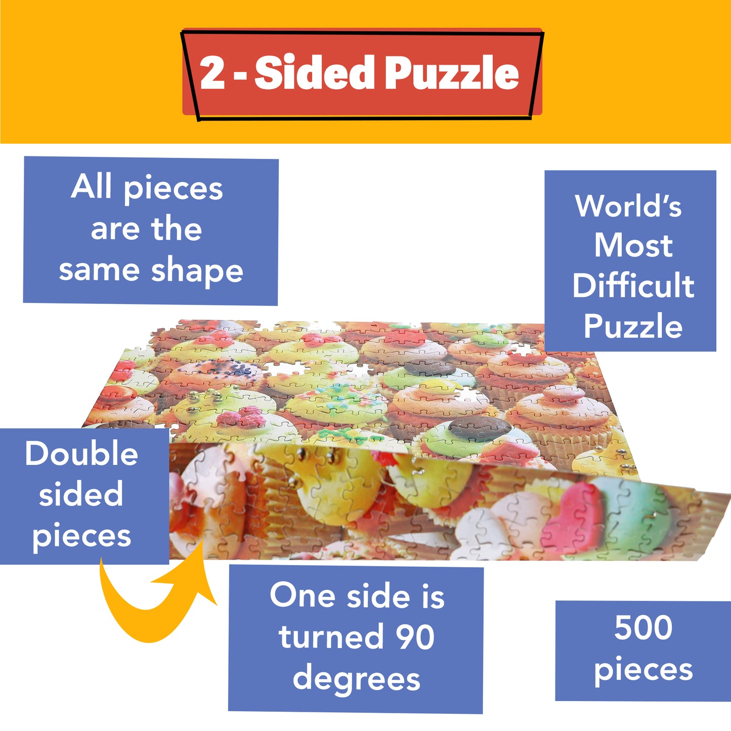 TDC Games Killer Cupcakes Jigsaw Puzzle - 500 pieces - Double Sided