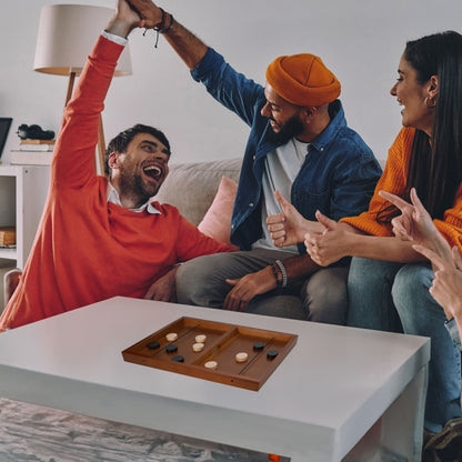 Pacific Shore Games Wooden Sling Puck Game, Table Top Hockey Games