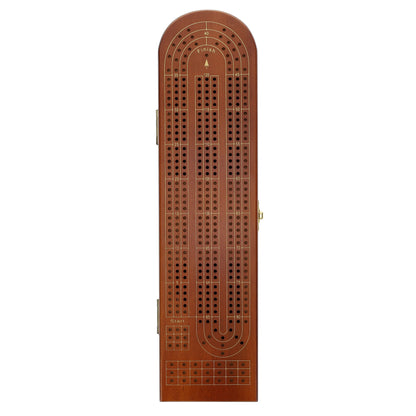 Pacific Shore Games Wooden Cribbage Board Game Set, Continuous 3 Track