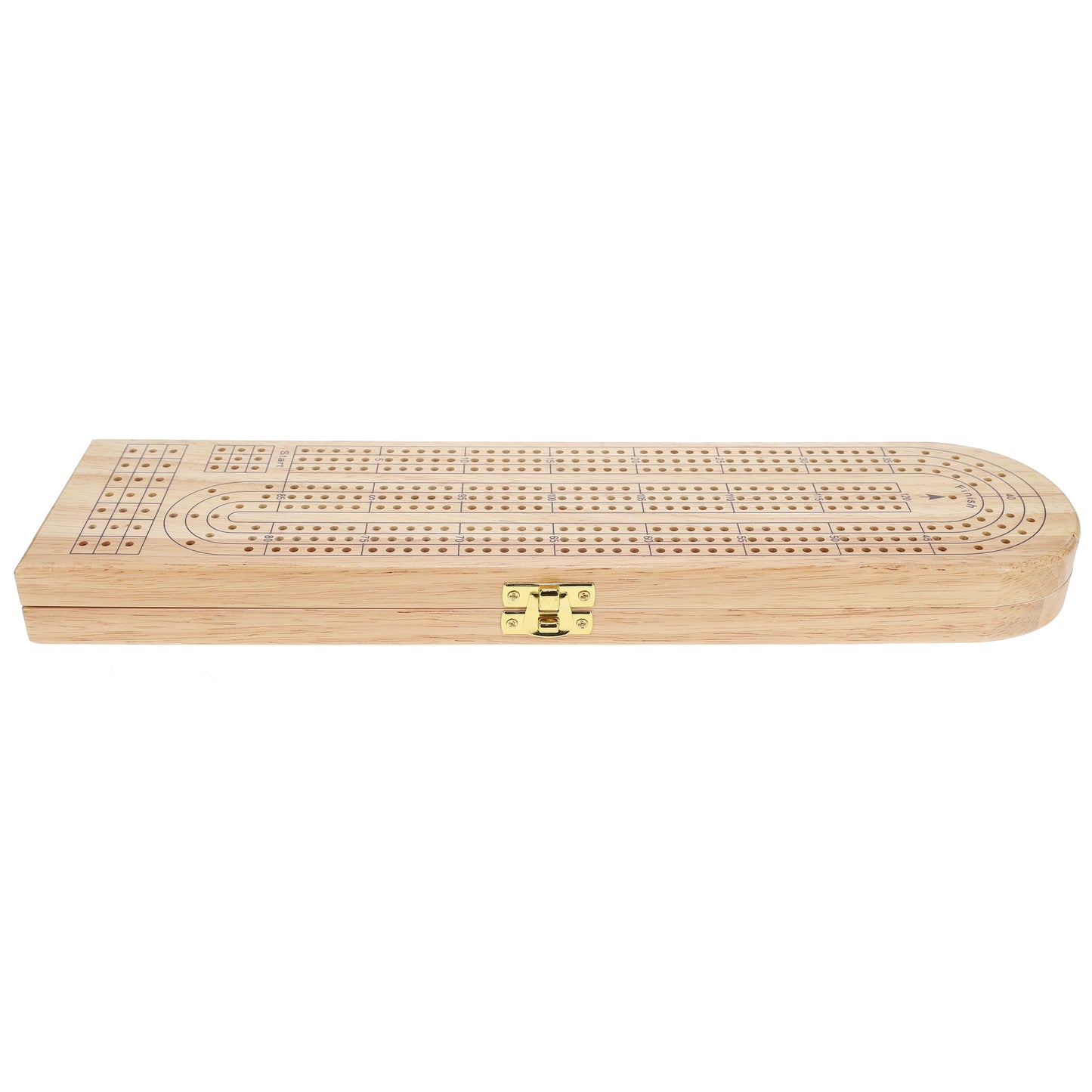 Pacific Shore Games Wooden Cribbage Board Game Set, Continuous 3 Track