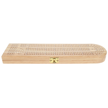 Pacific Shore Games Wooden Cribbage Board Game Set, Continuous 3 Track