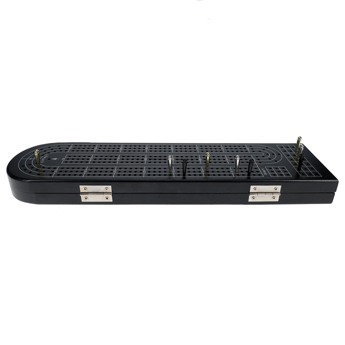 Pacific Shore Games Wooden Cribbage Board Game Set, Continuous 3 Track